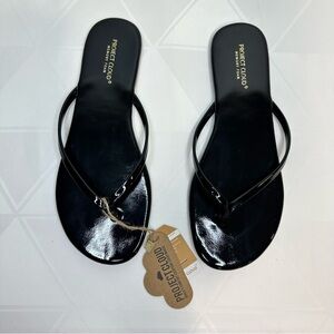 Project Cloud Women’s Flip Flops Memory Foam Flats  Sandals Black Size 9 NEW